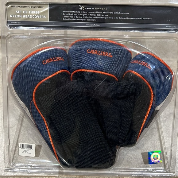 Set of three UVA Nylon Golf Club Headcovers and Mallet Putter Cover - Picture 3 of 5